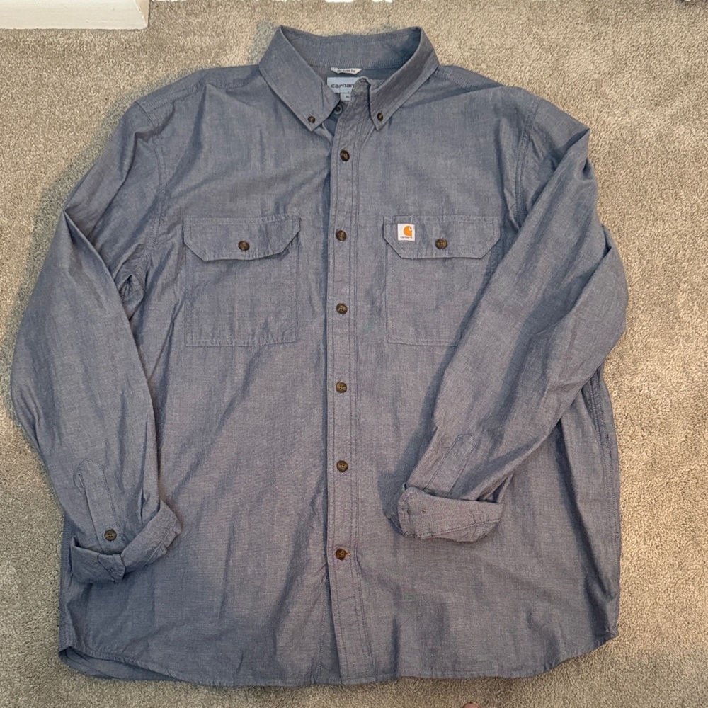 Carhartt Men's Chambray Button-Down Shirt - Denim Blue